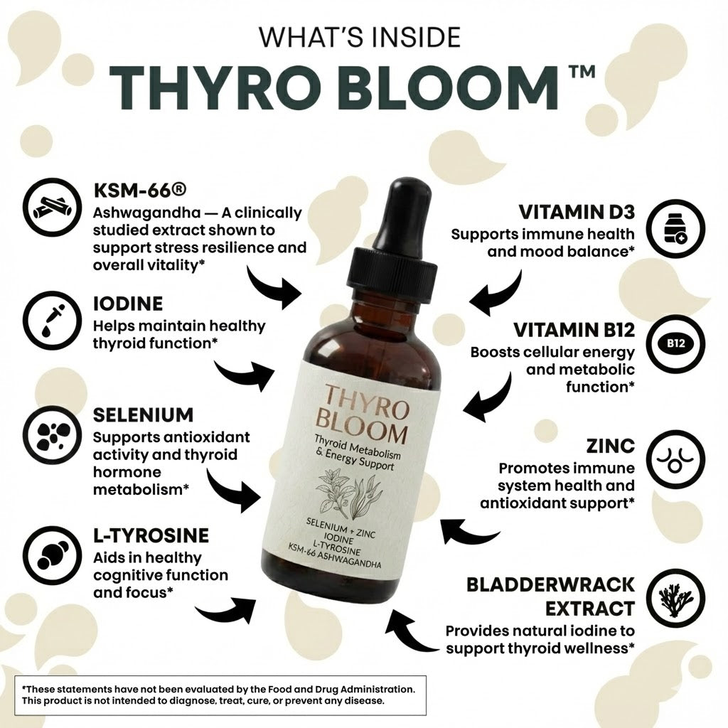 Thyro Bloom™ – Naturally Supports Your Thyroid-Cortisol Balance For All Day Energy